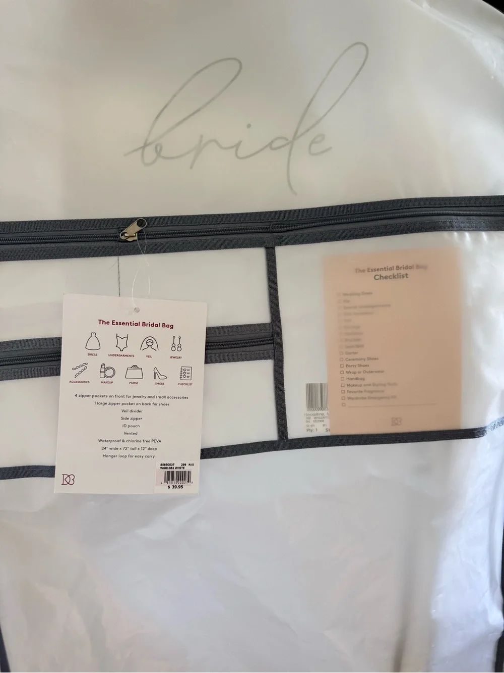 Like New David’s Bridal Wedding Dress Garment Bag